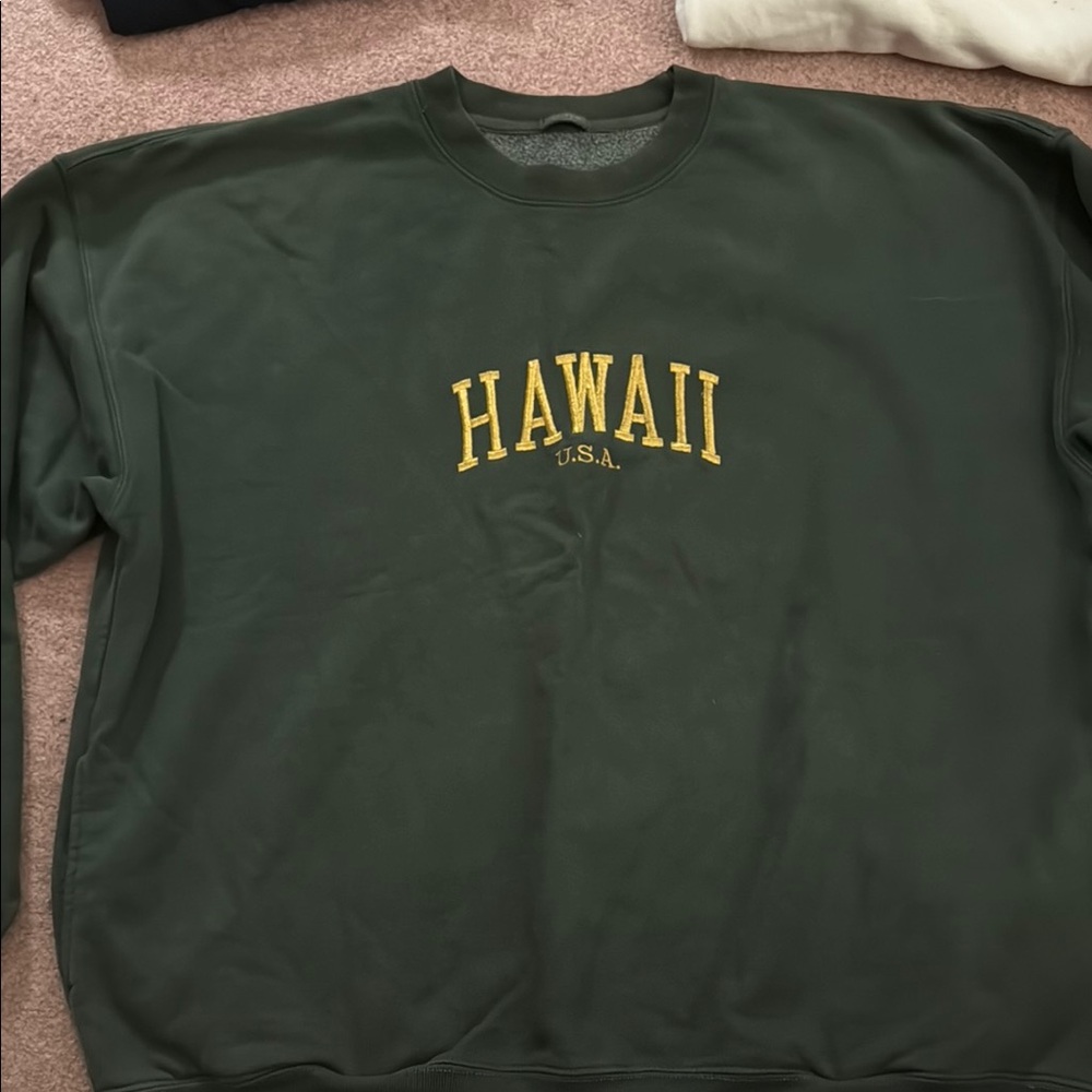 Brandy Melville Dark Green Crewneck Sweater